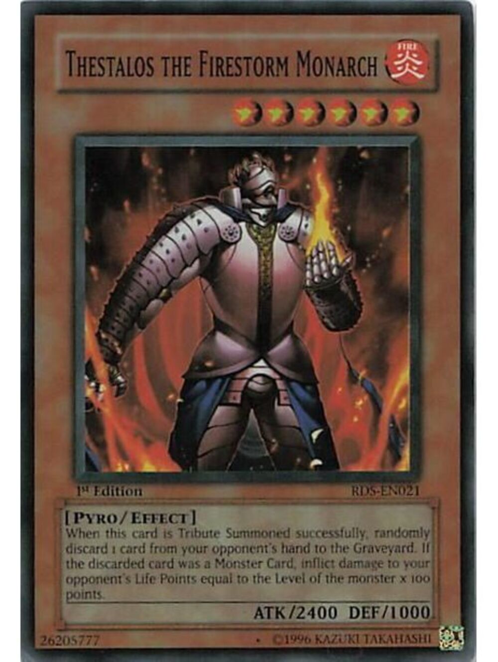 Yu-Gi-Oh! TCG 2004 Thestalos the Firestorm Monarch LP RDS
